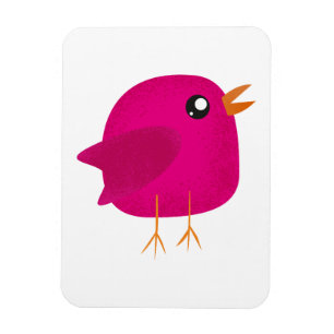 Magnet Flexible Illustration de joli oiseau rose
