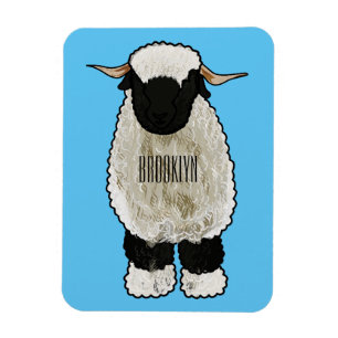 Magnet Flexible Illustration de la caricature de mouton Valais Bla