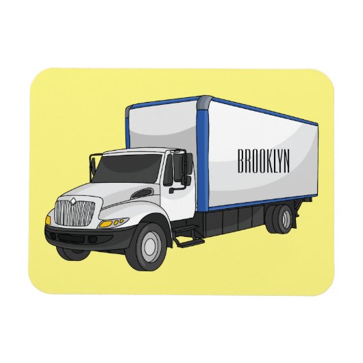 Magnet Flexible Illustration de la caricature du camion-boîte (Horizontal)