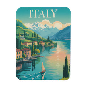 Magnet Flexible Illustration de la côte d'Amalfi en Italie Art de