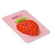 Magnet Flexible Illustration de la fraise Cute kawaii (Côté Droit)