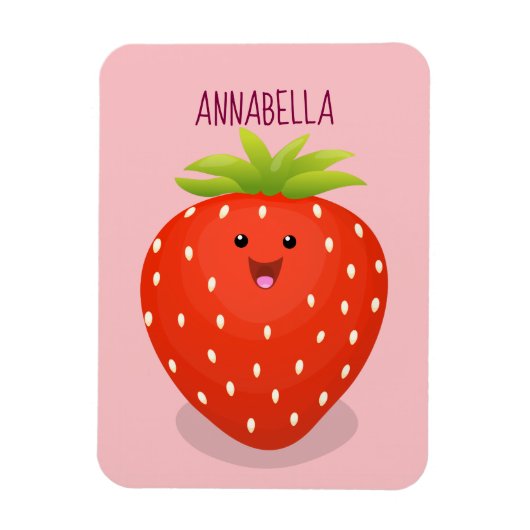Magnet Flexible Illustration de la fraise Cute kawaii (Vertical)