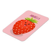 Magnet Flexible Illustration de la fraise Cute kawaii (Côté Gauche)