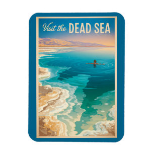 Magnet Flexible Illustration de la mer Morte Art de voyage vintage