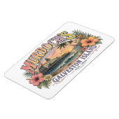 Magnet Flexible Illustration de la plage côtière rétro (Côté Gauche)