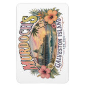 Magnet Flexible Illustration de la plage côtière rétro (Vertical)