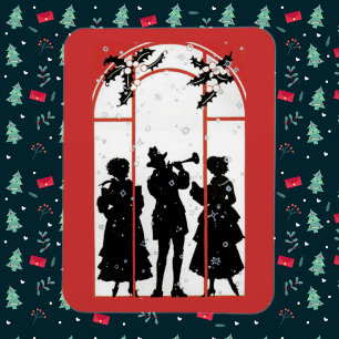 Magnet Flexible Illustration de la silhouette des chanteurs de Noë