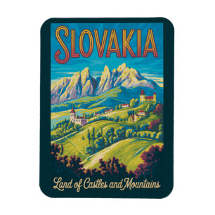 Magnet Flexible Illustration de la skyline de la Slovaquie Art de