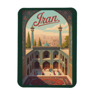 Magnet Flexible Illustration de la skyline de l'Iran Art de voyage
