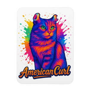 Magnet Flexible Illustration de l'art de la flûte de chat Curl amé
