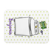 Magnet Flexible Illustration de lave-linge mignonne (Horizontal)