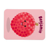 Magnet Flexible Illustration de litchee rose mignon (Horizontal)