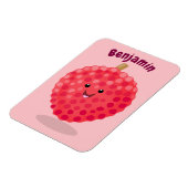 Magnet Flexible Illustration de litchee rose mignon (Côté Gauche)