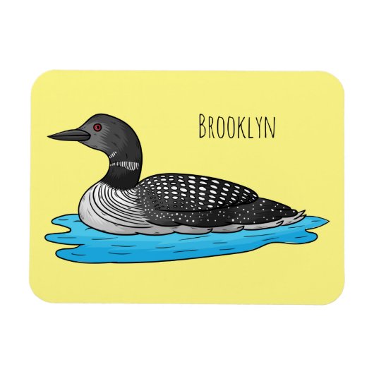 Magnet Flexible Illustration de Loon bird (Horizontal)