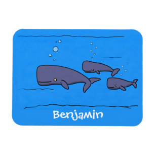 Magnet Flexible Illustration de mignonne migratrice de baleines à