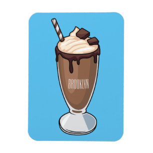 Magnet Flexible Illustration de milk-shake au chocolat