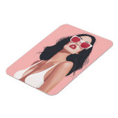 Magnet Flexible Illustration De Mode Femme Design Avec Lunettes De (Côté Gauche)