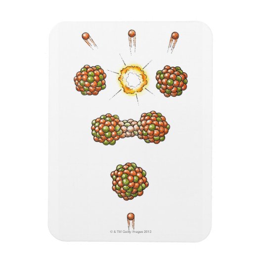 Magnet Flexible Illustration de neutron frappant Uranium-235 (Vertical)