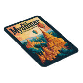 Magnet Flexible Illustration de pagodes du Myanmar Art de voyage v (Côté Droit)