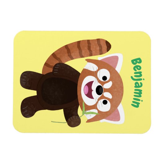 Magnet Flexible Illustration de panda rouge mignon (Horizontal)