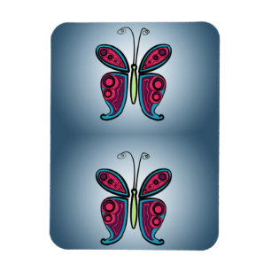 Magnet Flexible Illustration de papillon bleu