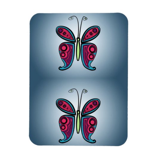 Magnet Flexible Illustration de papillon bleu (Vertical)