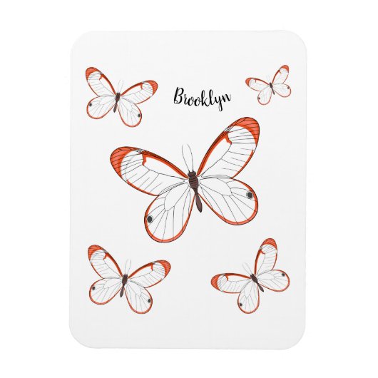 Magnet Flexible Illustration de papillon en verre (Vertical)