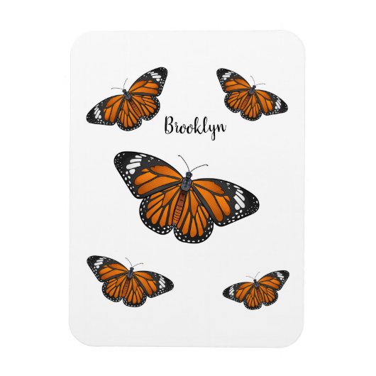 Magnet Flexible Illustration de papillon monarque  (Vertical)
