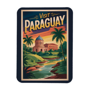 Magnet Flexible Illustration de paysage paraguayen Art de voyage v