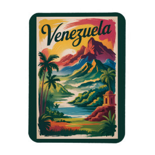 Magnet Flexible Illustration de paysage vénézuélien Art de voyage 