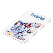 Magnet Flexible Illustration de Santorin Grèce aquarelle photo (Côté Gauche)