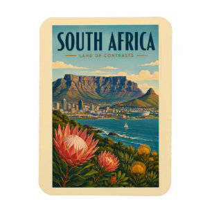 Magnet Flexible Illustration de Table Mountain en Afrique du Sud p