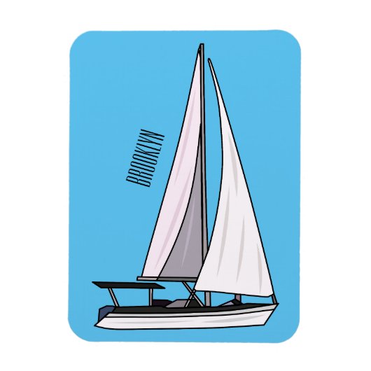 Magnet Flexible Illustration de voilier (Vertical)