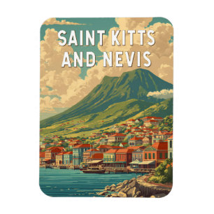 Magnet Flexible Illustration de voyage à Saint-Kitset-Nevis Art