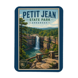 Magnet Flexible Illustration de voyage au parc d'État Petit Jean A