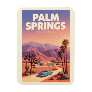 Magnet Flexible Illustration de voyage d'art à Palm Springs Califo