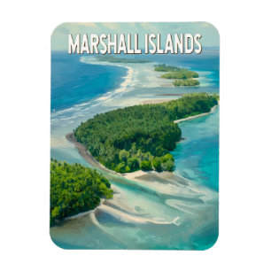Magnet Flexible Illustration de voyage de l'art vintage des îles M