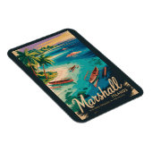 Magnet Flexible Illustration de voyage des côtes des Îles Marshall (Côté Droit)
