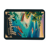 Magnet Flexible Illustration de voyage des côtes des Îles Marshall (Horizontal)