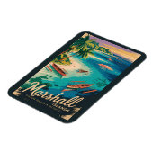 Magnet Flexible Illustration de voyage des côtes des Îles Marshall (Côté Gauche)