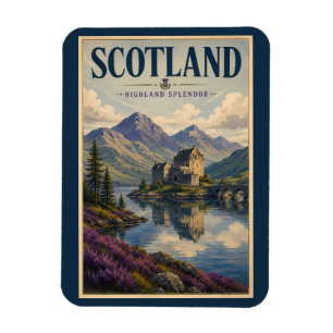 Magnet Flexible Illustration de voyage des Highlands écossais