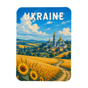 Magnet Flexible Illustration de voyage en Ukraine Art vintage