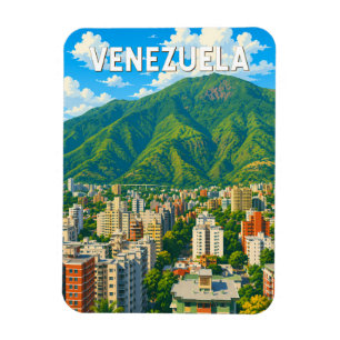 Magnet Flexible Illustration de voyage Vénézuela Art Vintage