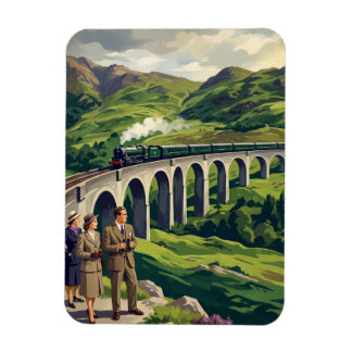 Magnet Flexible Illustration de voyage vintage des Highlands écoss