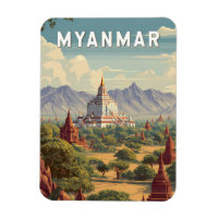 Illustration de voyage vintage Myanmar
