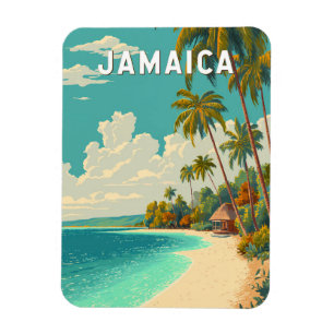 Magnet Flexible Illustration de voyage vintage sur la Jamaïque