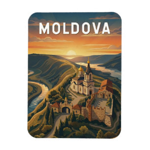 Magnet Flexible Illustration de voyage vintage sur la Moldavie