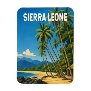 Magnet Flexible Illustration de voyage vintage sur la Sierra Leone