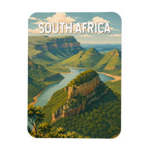 Magnet Flexible Illustration de voyage vintage sur l'Afrique du Su