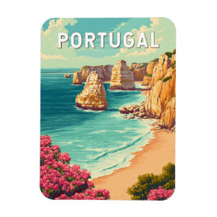 Magnet Flexible Illustration de voyage vintage sur le Portugal